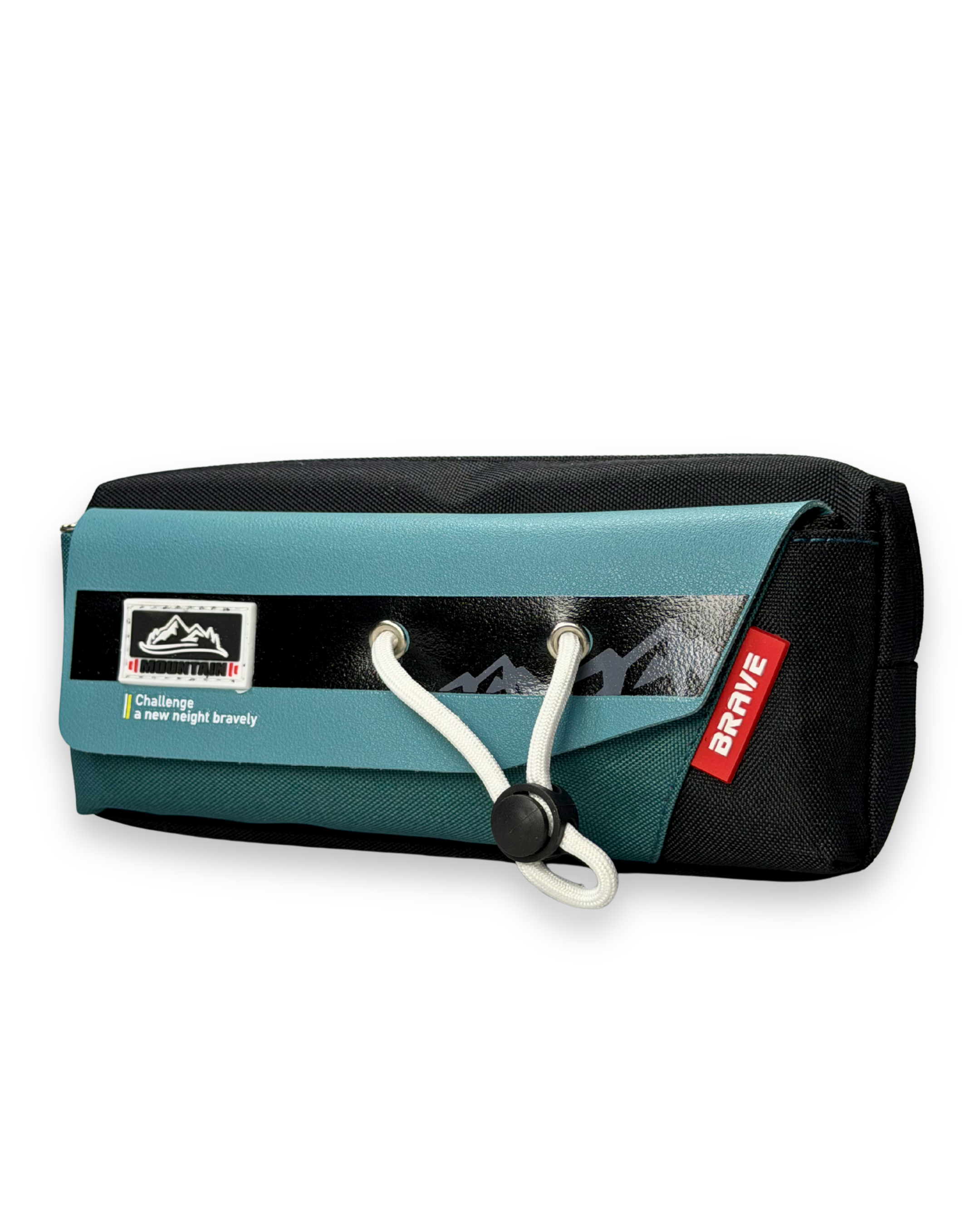 Brave Mountain Adventure Canvas Pencil Case with Toggle Lock  | Large Stationery Pouch | Navy Blue