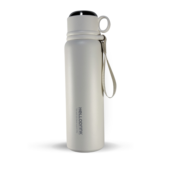 HELLO DRINK STEEL WATER BOTTLE BEIGE
