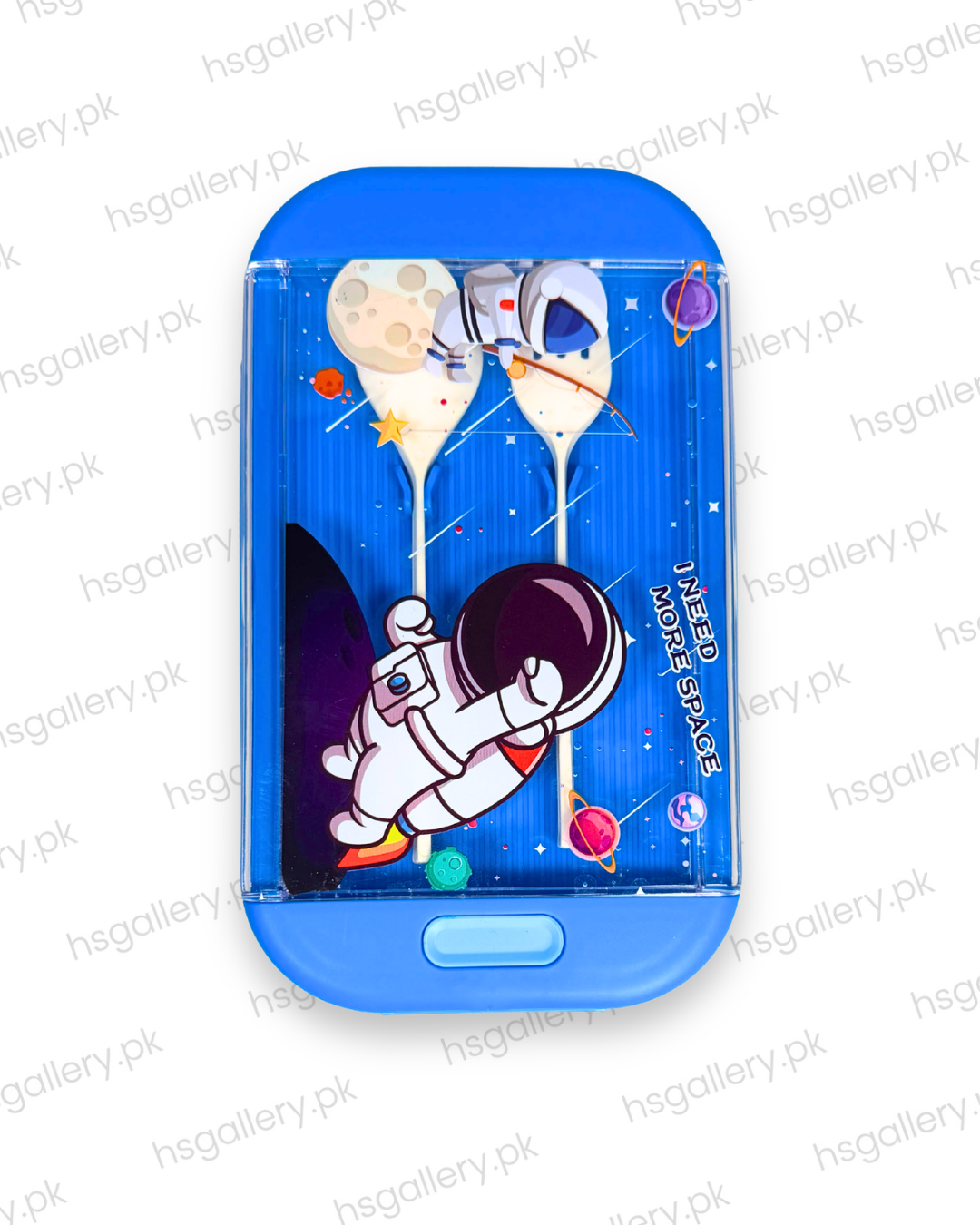 Cute Astronaut "I Need More Space" 2-Compartment Bento Lunch Box with Cutlery