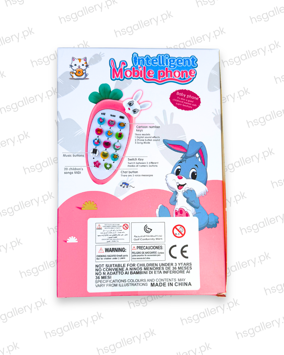 Intelligent Bunny Carrot Baby Musical Mobile Phone Toy